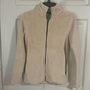 Angela Bebe plush juniors Cream Fleece Jacket size s small